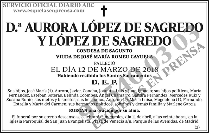 Aurora López de Sagredo y López de Sagredo
